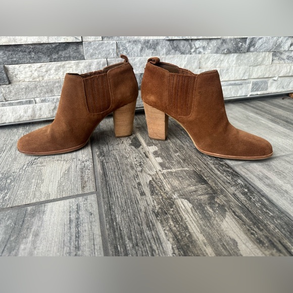 Michael KORS Suede  City Fall Winter Boho  Booties Cognac  Brown Neutral Size 9 - Picture 5 of 10